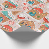 Lebkuchenhäuser und Candy Land Geschenkpapier (Ecke)