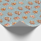 Lebkuchenhäuser und Männer Geschenkpapier (Ecke)