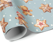 Lebkuchenhäuser und Männer Geschenkpapier (Rolleneckpunkt)