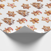 Lebkuchenhäuser und Männer Geschenkpapier (Ecke)