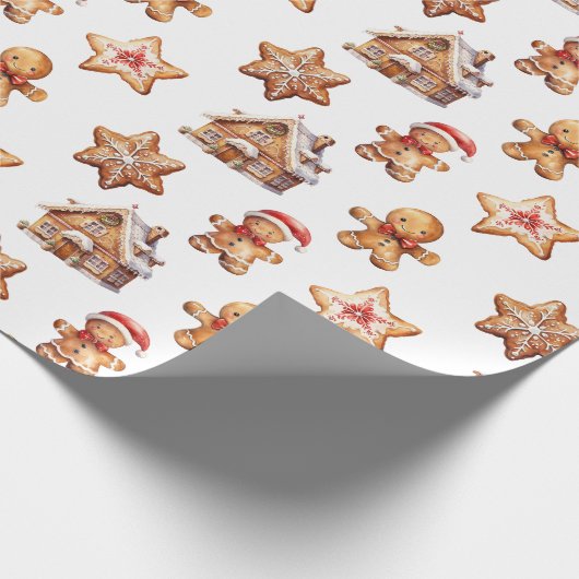 Lebkuchenhäuser und Männer Geschenkpapier (Ecke)