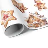 Lebkuchenhäuser und Männer Geschenkpapier (Rolleneckpunkt)