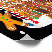 Lebkuchenhäuser und Schneeflocken Weihnachten süß Poster (Ecke)