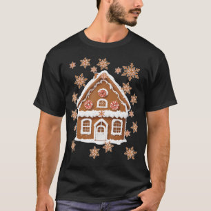 Lebkuchenhäuser und Schneeflocken Weihnachten süß T-Shirt