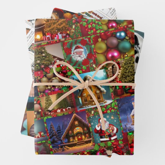 Lebkuchenhäuser, Weihnachten ABC, Teddybären Geschenkpapier Set (Beispiel)