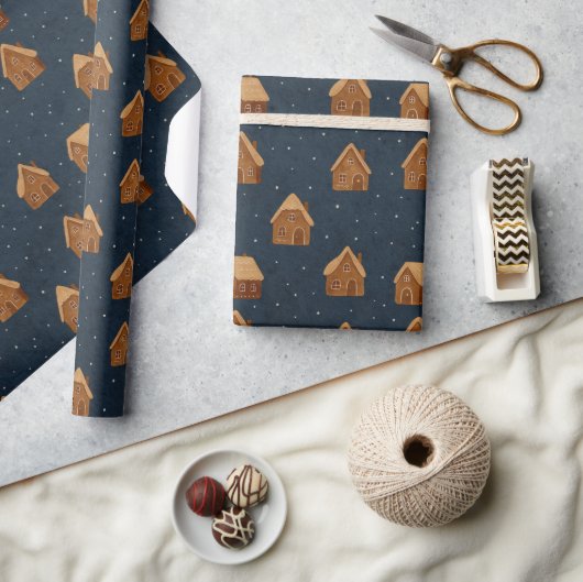 Lebkuchenhäuser-Wrap-Papier Geschenkpapier (Basteln)