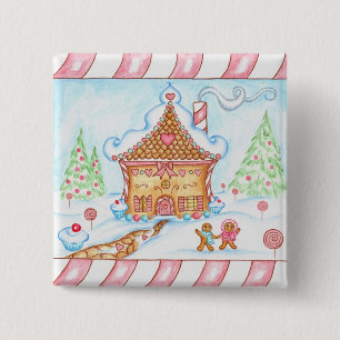 Lebkuchenherz-Haus-Knopf Button