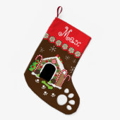 Lebkuchenhundehaus Kleiner Weihnachtsstrumpf (Vorderansicht (hängend))