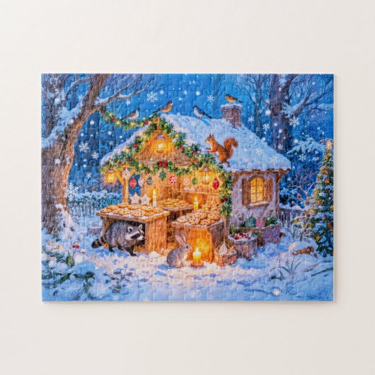 Lebkuchenhütte im Schnee Puzzle (Horizontal)