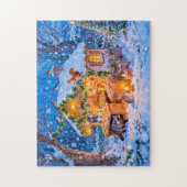 Lebkuchenhütte im Schnee Puzzle (Vertikal)