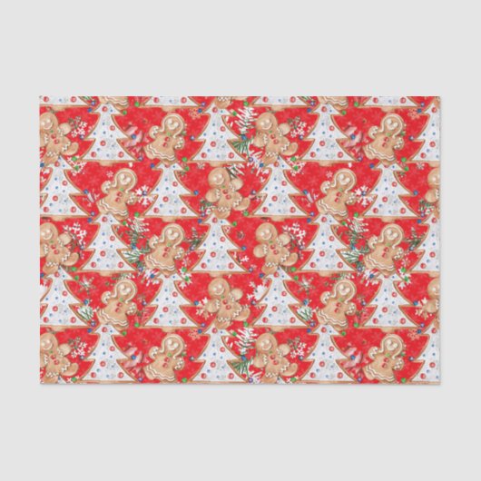 Lebkuchenjunge, Mädchenhausbaum auf rot Seidenpapier (Vorderseite)