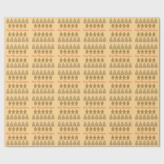 Lebkuchenjunge und Bäume Geschenkpapier (Flach)