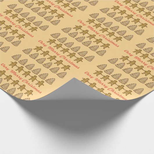 Lebkuchenjunge und Bäume Geschenkpapier (Ecke)