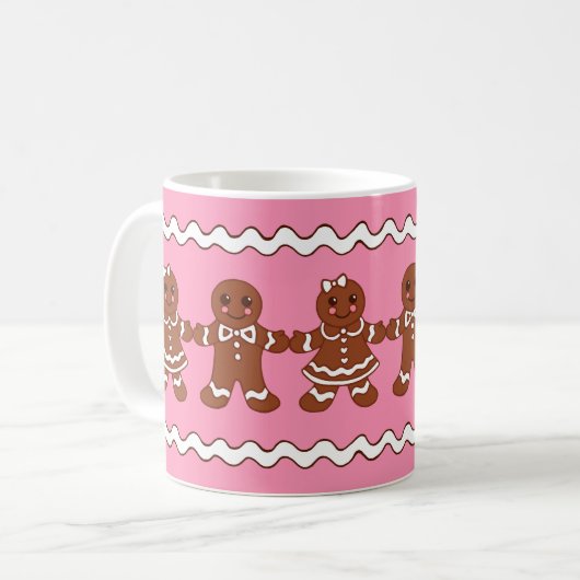 Lebkuchenjunge und Mädchen Kaffeepause Tasse (Vorderseite Links)