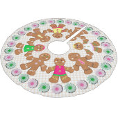 Lebkuchenjunge und Mädchen Polyester Weihnachtsbaumdecke (Schrägansicht)