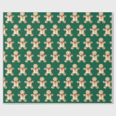 Lebkuchenjunge Vintage Grün Geschenk  Geschenkpapier (Flach)