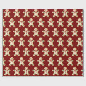 Lebkuchenjunge Vintage-Rot-Geschenk Geschenkpapier (Flach)