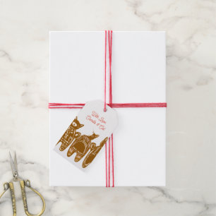 Lebkuchenkatzen - Handgemalt (benutzerdefinierbar) Geschenkanhänger