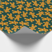 Lebkuchenkoch auf Grün Geschenkpapier (Ecke)