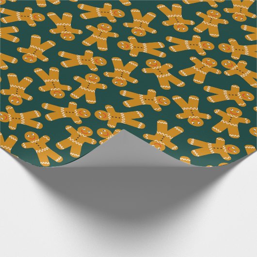 Lebkuchenkoch auf Grün Geschenkpapier (Ecke)