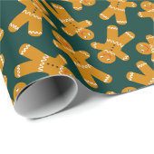 Lebkuchenkoch auf Grün Geschenkpapier (Rolleneckpunkt)