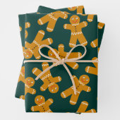 Lebkuchenkoch auf Grün Geschenkpapier Set (Beispiel)