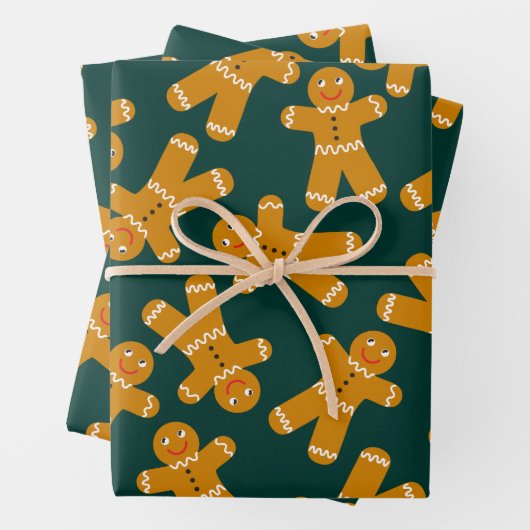 Lebkuchenkoch auf Grün Geschenkpapier Set (Beispiel)