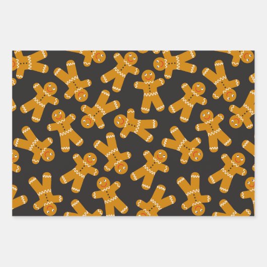 Lebkuchenkoch auf schwarz geschenkpapier set (Vorderseite 2)