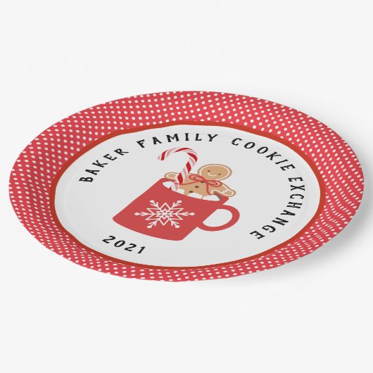 Lebkuchenkoch | Christmas Cookie Exchange Pappteller (Schrägansicht)