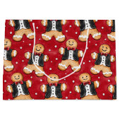 Lebkuchenkoch in Tuxedos Weihnachten Große Geschenktüte (Vorderseite)