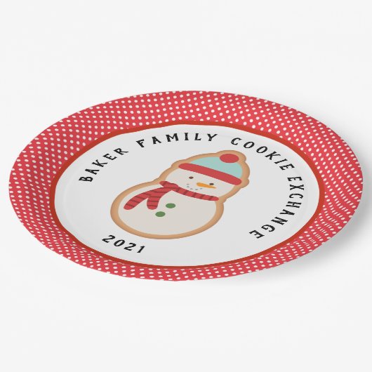 Lebkuchenkoch | Weihnachts-Cookie-Exchange Pa Pappteller (Schrägansicht)