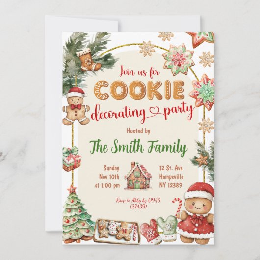 Lebkuchenkochtopf Dekorieren Weihnachtsgebäck Part Einladung (Vorderseite)