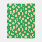 Lebkuchenkochtopf im Grünen Weihnachtsmuster Fleecedecke (Vorderseite)