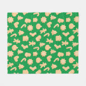 Lebkuchenkochtopf im Grünen Weihnachtsmuster Fleecedecke (Vorderseite (Horizontal))