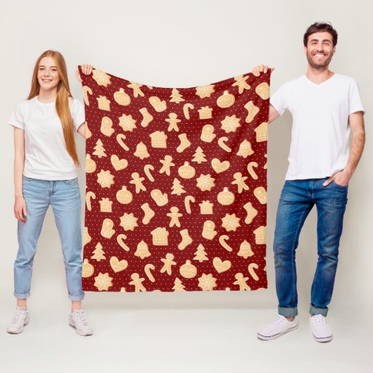 Lebkuchenkost auf Red Dots Pattern Urlaub Fleecedecke (Beispiel)