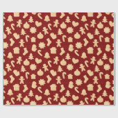 Lebkuchenkost auf Red Dots Pattern Urlaub Geschenkpapier (Flach)