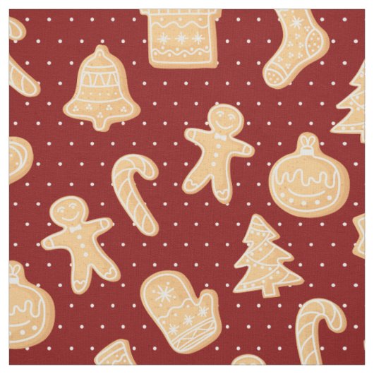 Lebkuchenkost auf Red Dots Pattern Urlaub Stoff (Muster)
