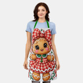 Lebkuchenmädchen im roten Gingham Schürze (Getragen)