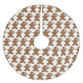 Lebkuchenmädchen mit Roter Wange und Süßigkeiten Polyester Weihnachtsbaumdecke (Vorderseite)