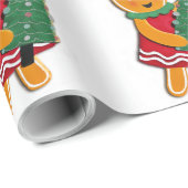 Lebkuchenmädchen mit Weihnachtsbaum Geschenkpapier (Rolleneckpunkt)
