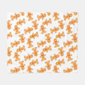 Lebkuchenmann auf Weiß Fleecedecke (Vorderseite (Horizontal))