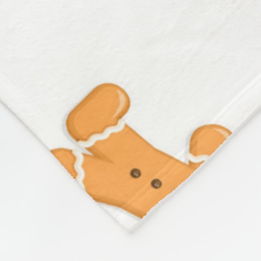 Lebkuchenmann auf Weiß Fleecedecke (Ecke)