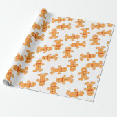 Lebkuchenmann auf Weiß Geschenkpapier (Ungerollt)