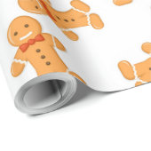 Lebkuchenmann auf Weiß Geschenkpapier (Rolleneckpunkt)
