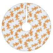 Lebkuchenmann auf Weiß Polyester Weihnachtsbaumdecke (Vorderseite)