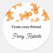 Lebkuchenmann auf Weiß Runder Aufkleber (Vorderseite)