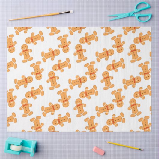 Lebkuchenmann auf Weiß Seidenpapier (Basteln)