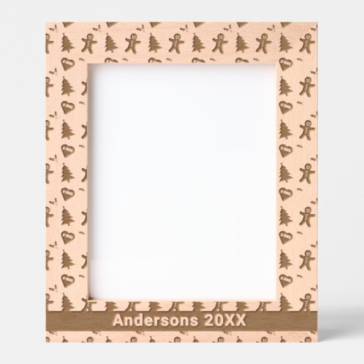 Lebkuchenmann, Christbaum, Herz, Name 8x10 Geätzte Rahmen (Vorderseite)