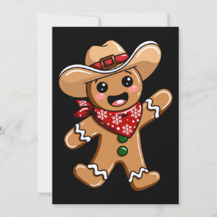 Lebkuchenmann Cowboyhut Bandana Weihnachten Xmas Einladung