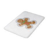 Lebkuchenmann, der den Engel im Schnee bildet Badematte (Schrägansicht)